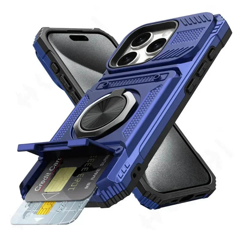 Military-Grade iPhone Case | MagSafe Ring Stand, Wallet & Drop Protection For Iphone 11 to 16 Pro max
