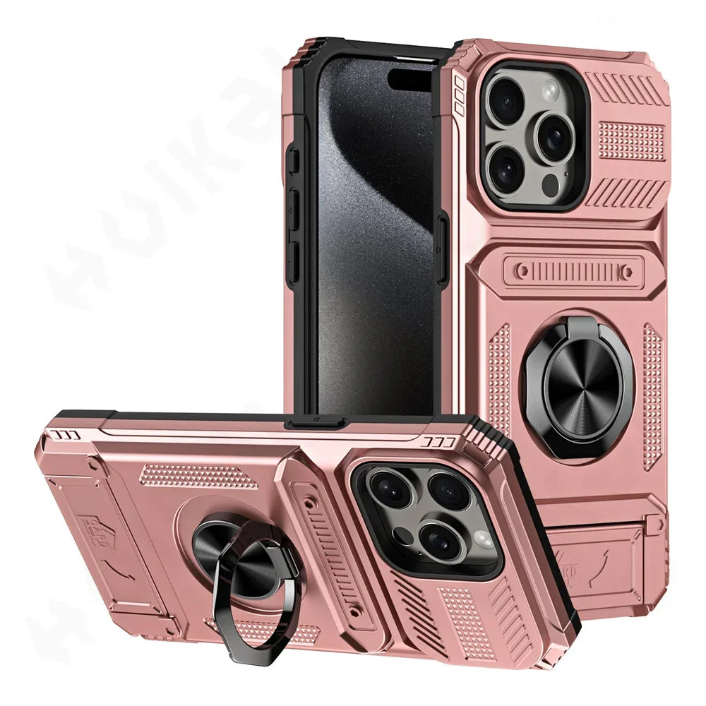 Military-Grade iPhone Case | MagSafe Ring Stand, Wallet & Drop Protection For Iphone 11 to 16 Pro max