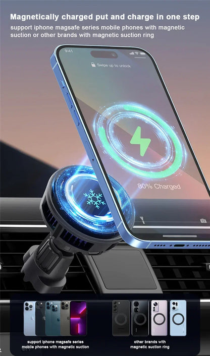 IceCool Magnetic Car Charger for iPhone 12–16
