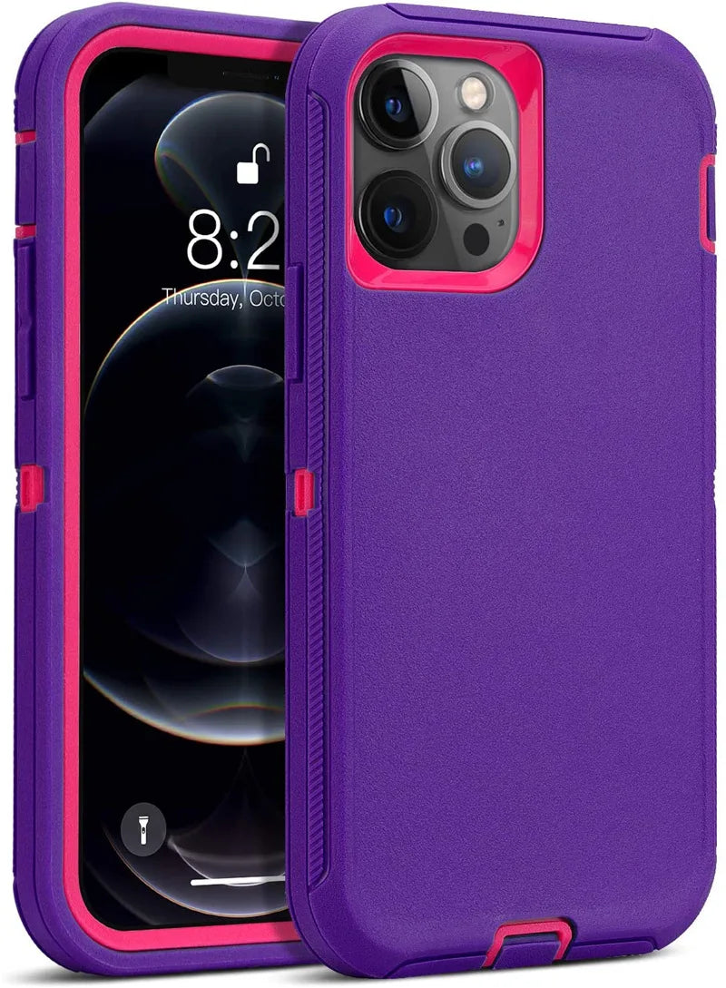 Defender Shockproof Case – Rugged Protection for iPhone 7 to 16 Series