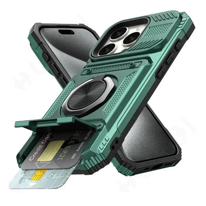 Military-Grade iPhone Case | MagSafe Ring Stand, Wallet & Drop Protection For Iphone 11 to 16 Pro max