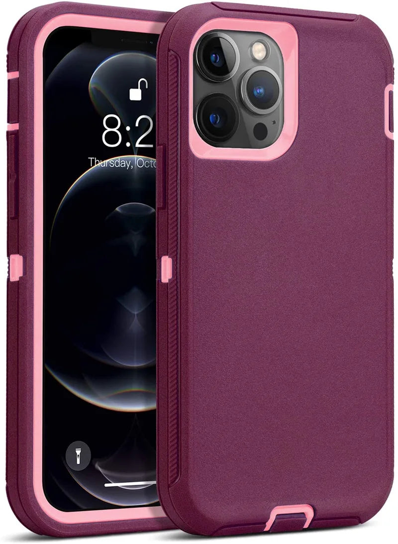 Defender Shockproof Case – Rugged Protection for iPhone 7 to 16 Series