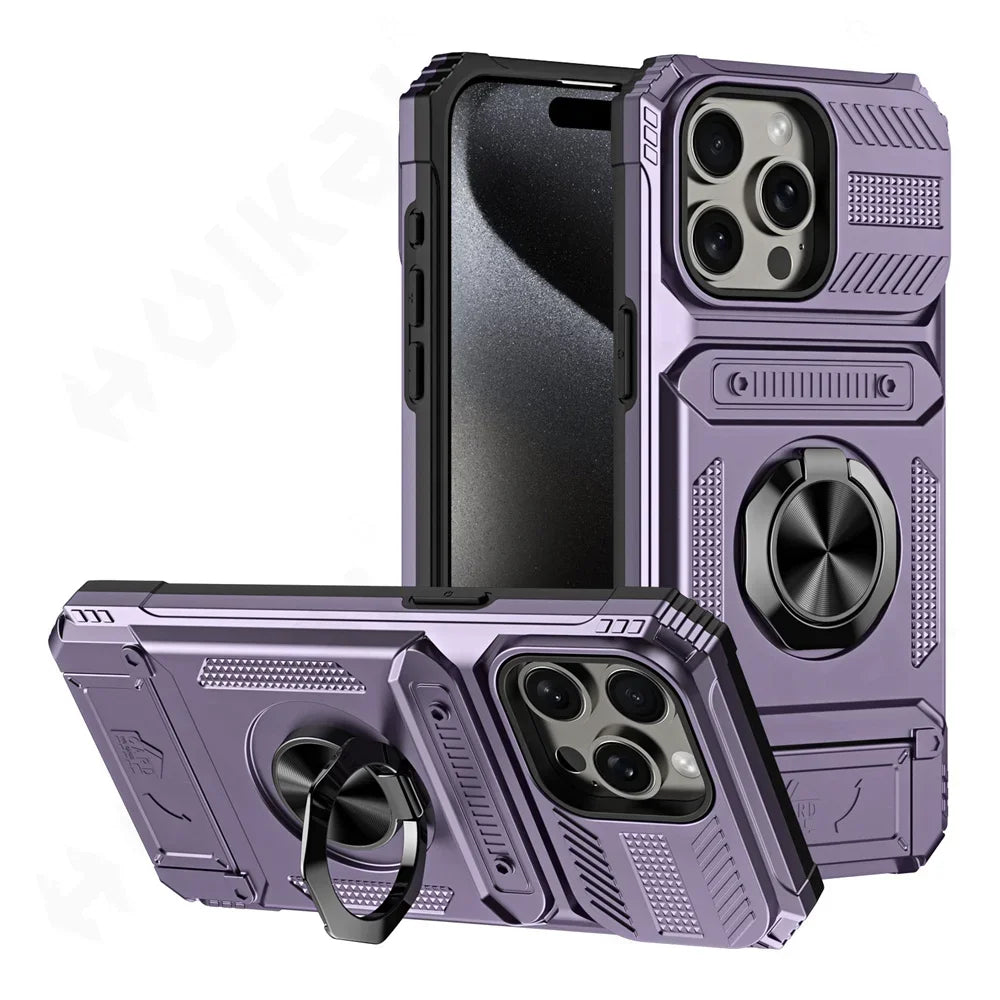 Military-Grade iPhone Case | MagSafe Ring Stand, Wallet & Drop Protection For Iphone 11 to 16 Pro max