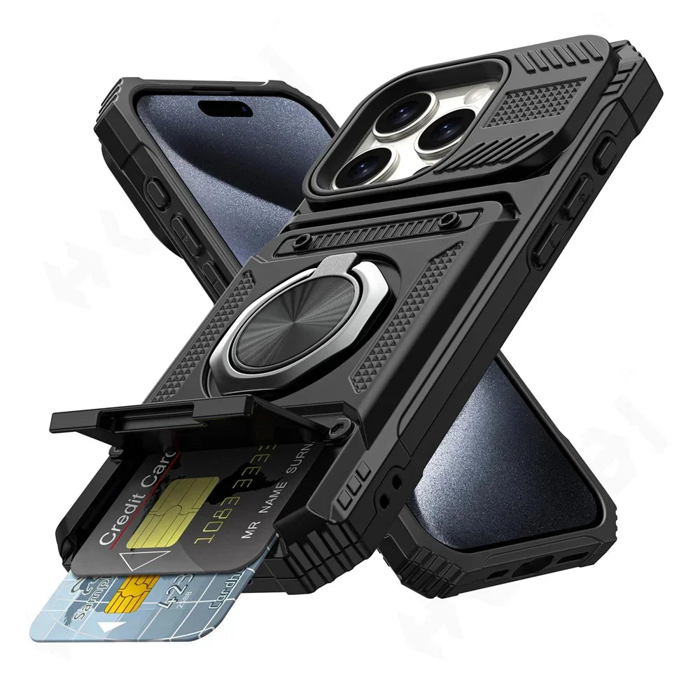 Military-Grade iPhone Case | MagSafe Ring Stand, Wallet & Drop Protection For Iphone 11 to 16 Pro max
