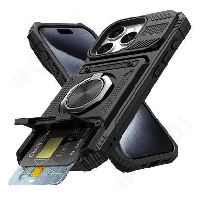 Military-Grade iPhone Case | MagSafe Ring Stand, Wallet & Drop Protection For Iphone 11 to 16 Pro max