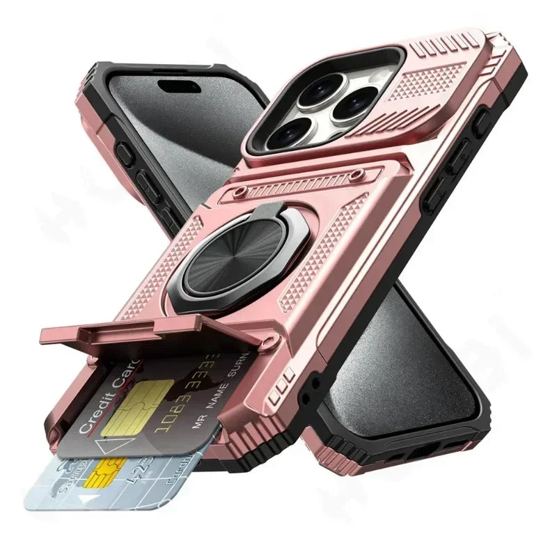 Military-Grade iPhone Case | MagSafe Ring Stand, Wallet & Drop Protection For Iphone 11 to 16 Pro max
