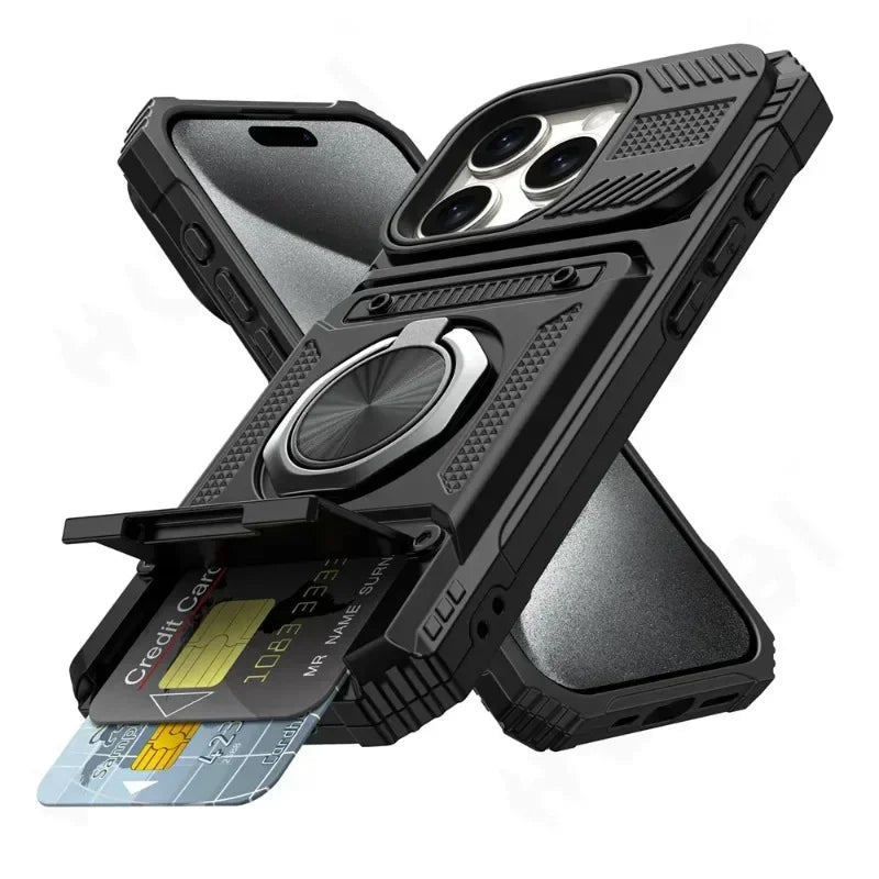 Military-Grade iPhone Case | MagSafe Ring Stand, Wallet & Drop Protection For Iphone 11 to 16 Pro max