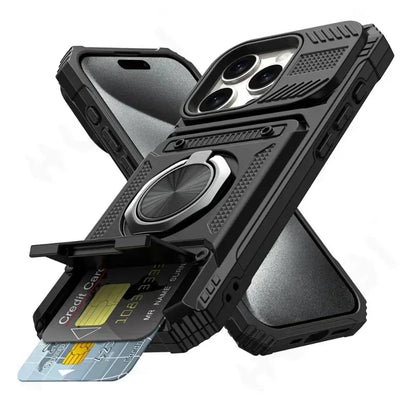 Military-Grade iPhone Case | MagSafe Ring Stand, Wallet & Drop Protection For Iphone 11 to 16 Pro max