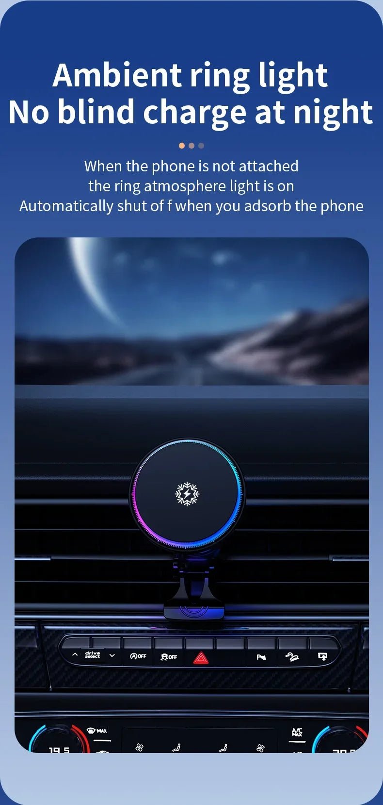 ice Cooling Magnetic Wireless Car Charger Stand for iPhone 16 15 14 13 12 Pro Max MacSafe Car Phone Holder Fast Charging Station - PhoneDripz